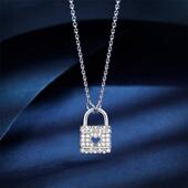 APM 生日礼物 MonacoBaby爱心锁纯银轻奢项链女锁骨链生日礼物