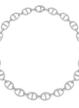 APM Monaco猪鼻子满镶链环项链送女友生日礼物简约轻奢配饰