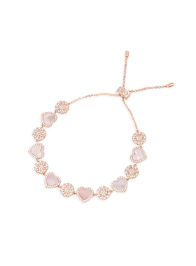 apm MONACO粉母贝心相连手链女时尚爱心手饰新年礼物PB4381XNAC