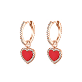 APM 生日礼物 Monaco爱心耳钉耳环女纯银玫轻奢新年礼物耳饰