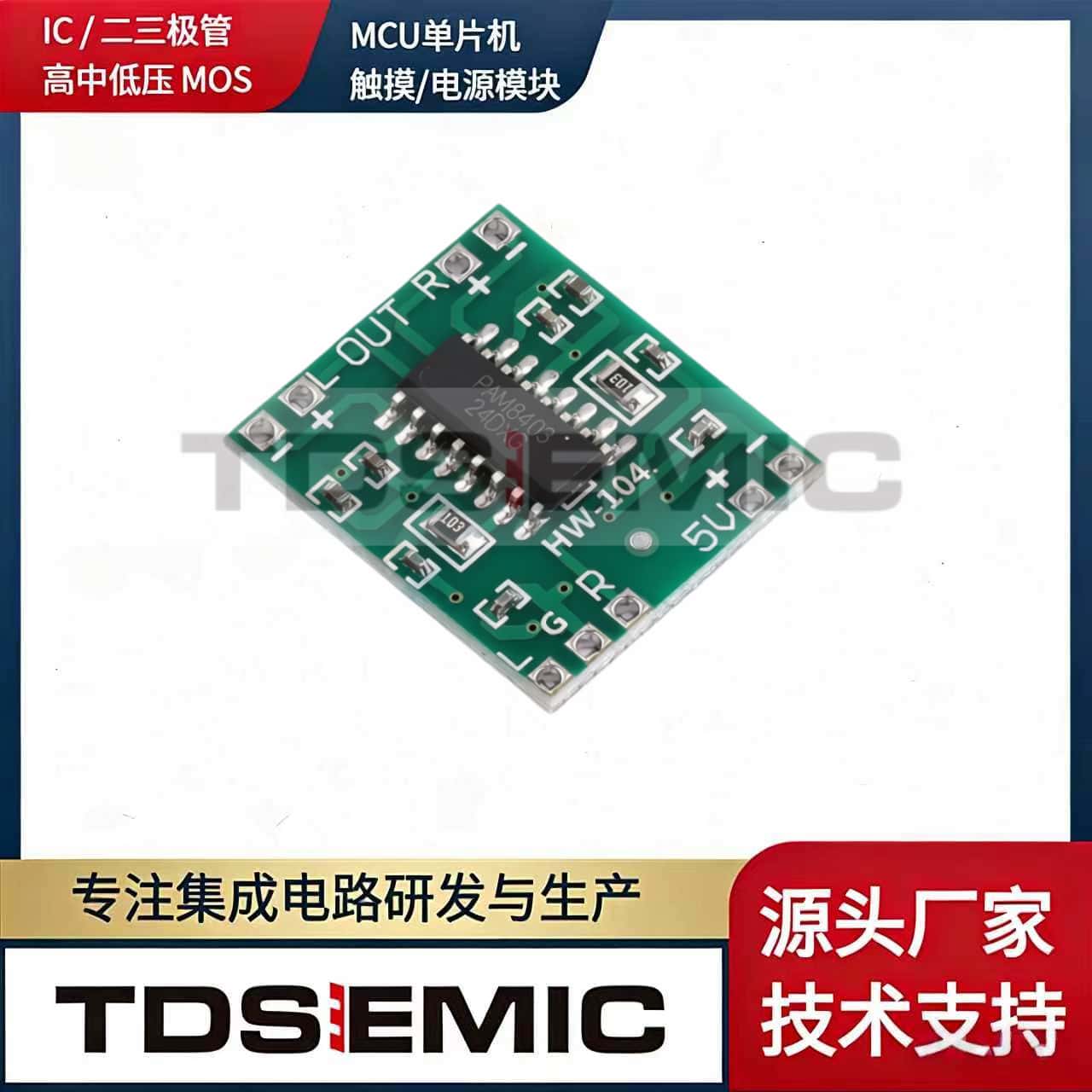 TDSEMIC(拓电半导体) TDSEMIC-104 超微型数字功放板