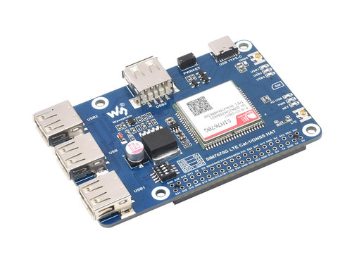 树莓派Cat-1/GNSS/USB扩展板SIM7670G模组全球多频段LTE 4G Cat-1
