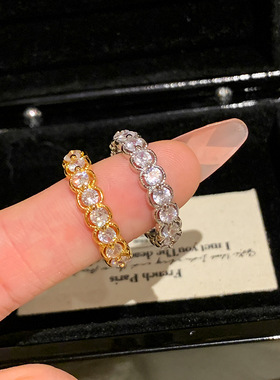 蕾丝泡泡钻戒指女轻奢高级感开口