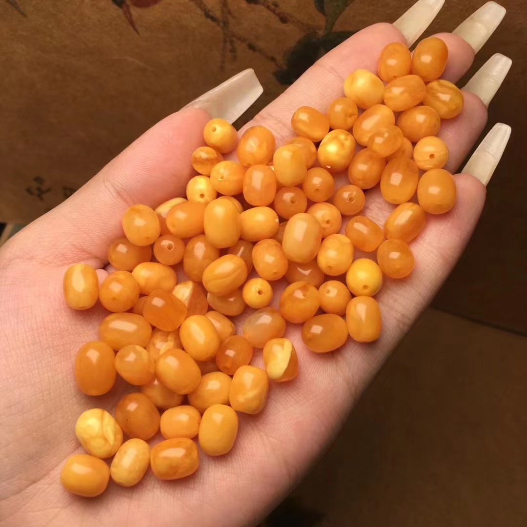 天然老蜜蜡枣珠配饰蜡质浓郁琥珀蜜蜡手串可塘珠宝产地货源