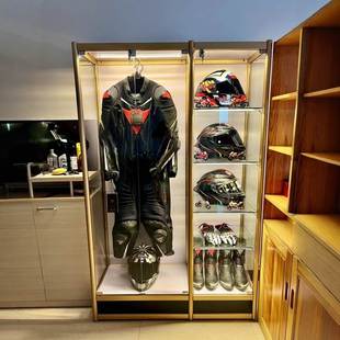 头盔柜骑行服展示柜陈列柜服装护具装备机车摩托车俱乐部货架定制