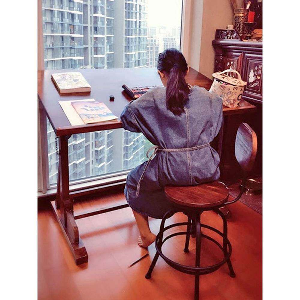 绘画桌美术斜式绘图桌设计师工作台实木书桌画室桌画画桌画架画案