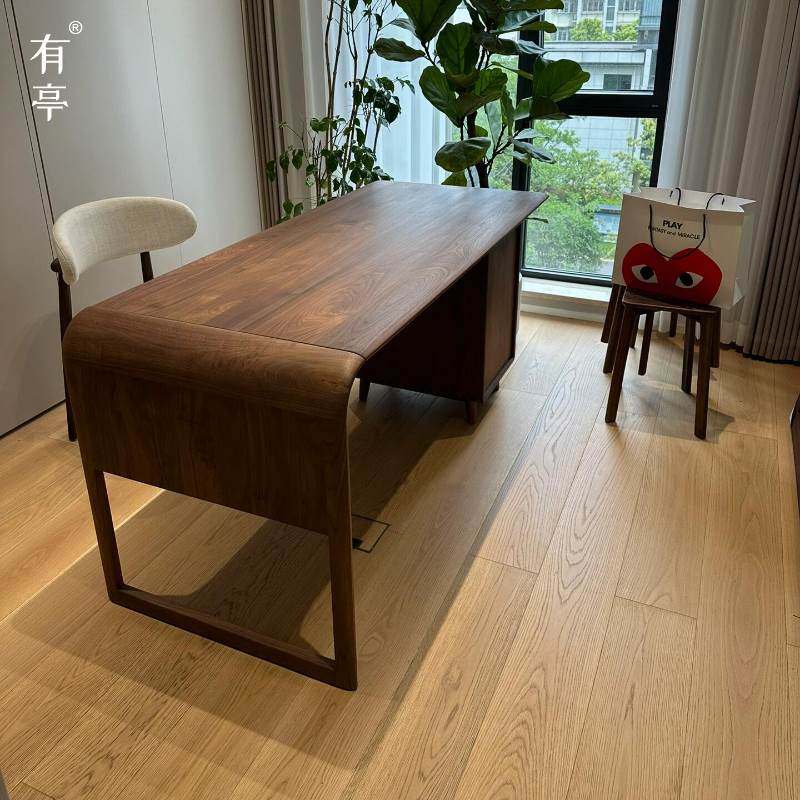 有亭新中式实木书桌椅组合高端国学桌国画桌书法桌办公接待洽谈桌