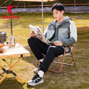 绒保暖男士 运动风衣男2025冬季 外套羽绒服上衣服 清仓乔丹正品 断码