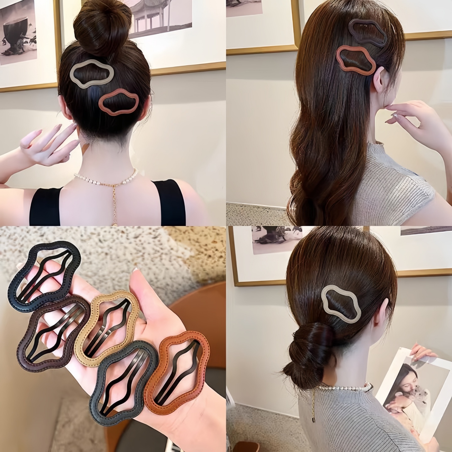 一字夹卡通蓬松发夹可爱甜美少女刘海夹发饰头顶侧边夹ins