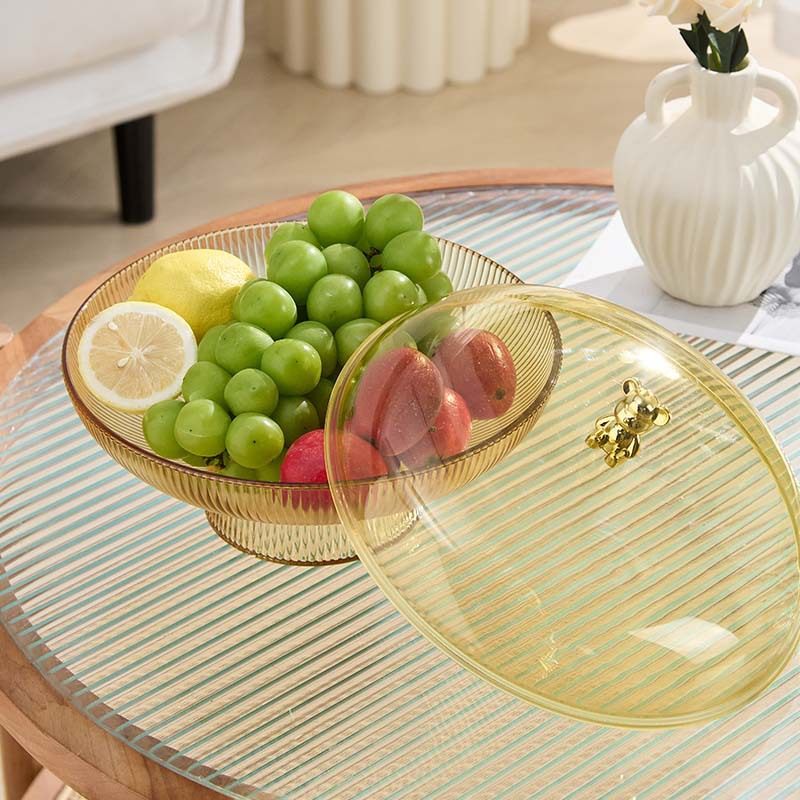玻璃水果盘厨房透明耐高温汤碗沙拉碗家用轻奢高脚糖果干果零食盘,餐饮具,果盆/果盘/果篮,淘宝优惠券,粉丝福利购,淘宝优惠卷