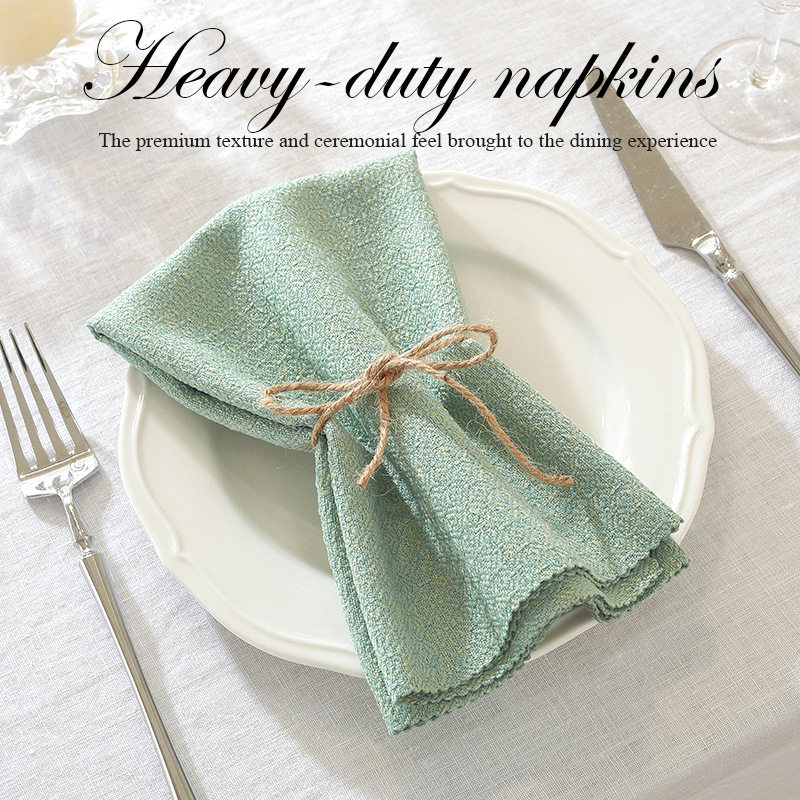 新款纯色西餐垫隔热防烫仿棉麻餐巾口布餐垫家用简约折花餐巾布艺