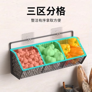 专用调料盒家用神器 厨房置物架葱姜蒜收纳筐生姜大蒜墙上壁挂式