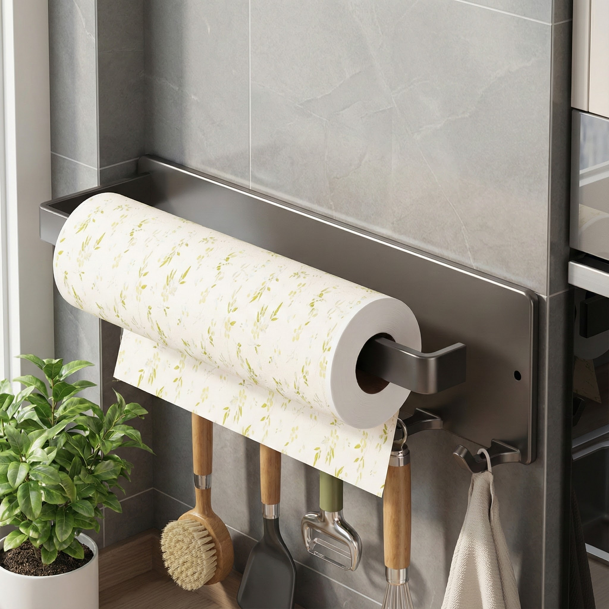 磁吸厨房纸巾架挂钩磁铁壁挂式