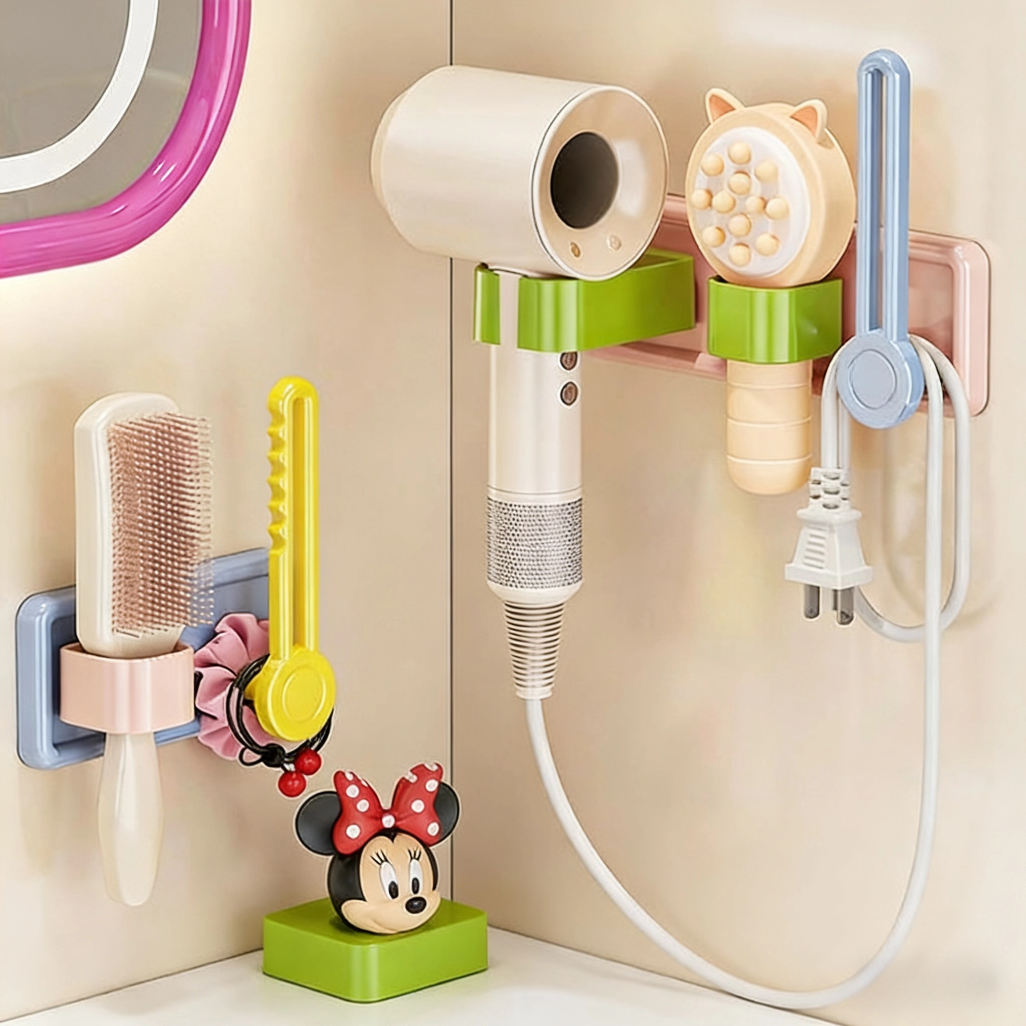 多巴胺吹风机置物架免打孔卫生间