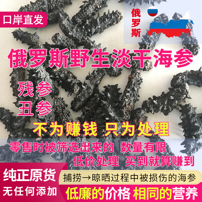 俄罗斯海参残参丑参野生海参干货淡干刺参非鲜活即食辽参海参50克