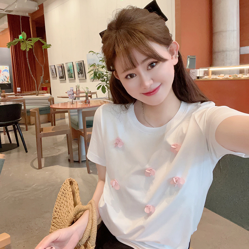 精品手工欧货显瘦短袖T恤女