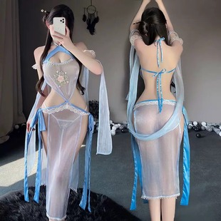 两件套汉服长裙中国风女装 雪纺夏装 2023改良旗袍复古连衣裙