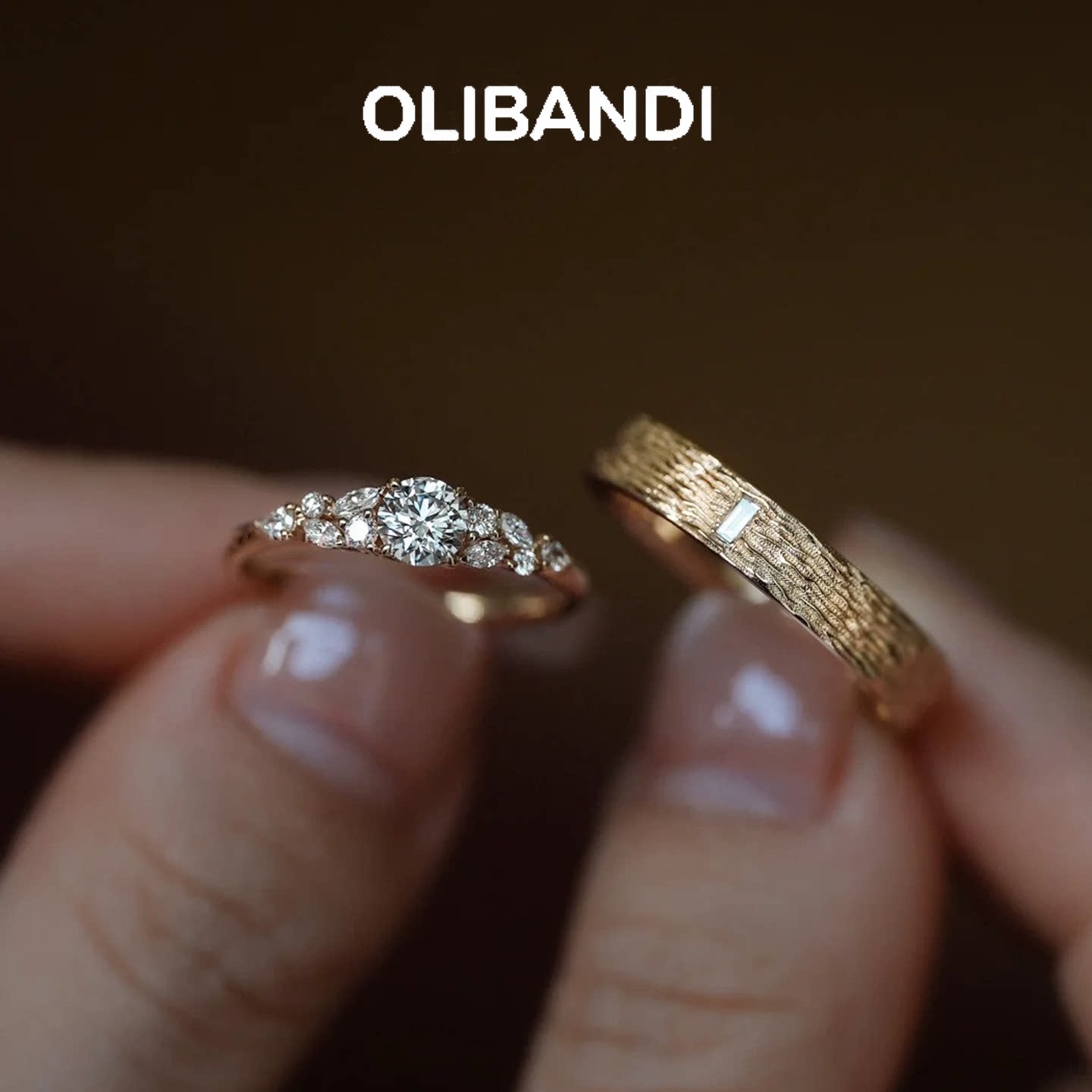 OBD925银原创结婚戒指女实验室培育钻石情侣款对戒求订婚礼物设计