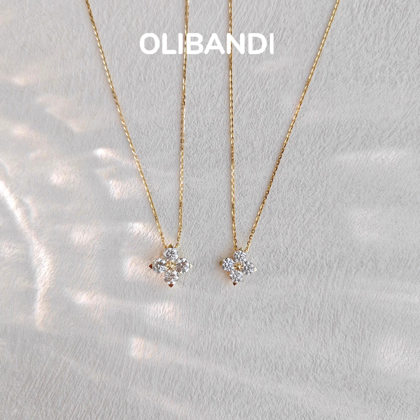 OBD 原创925纯银四叶草实验室培育钻石项链女吊坠锁骨链女友礼物