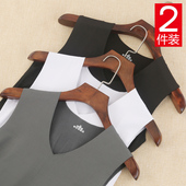 T恤德绒内衣打底衫 紧身无袖 修身 2件无痕保暖背心男加绒加厚秋冬季