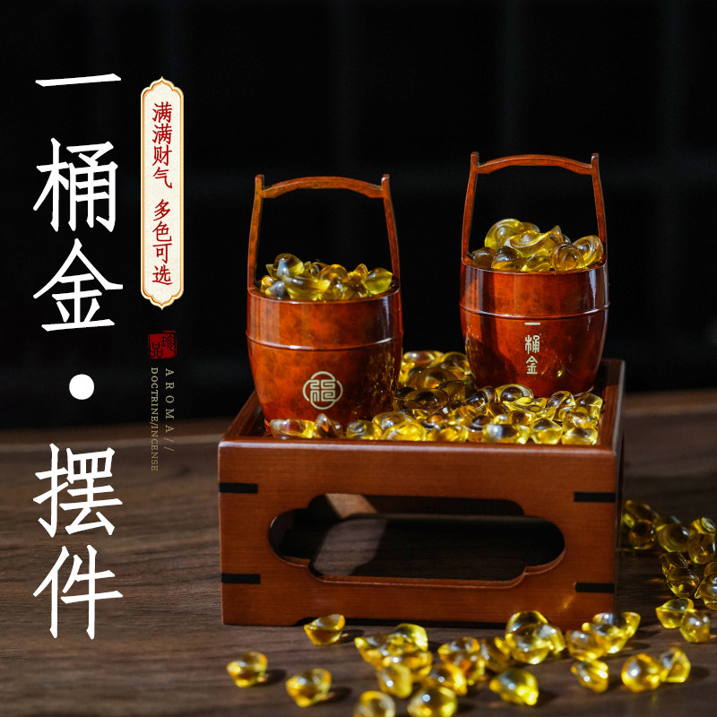 纯黄铜五路财神聚宝盆招财摆件