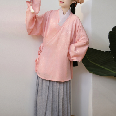 十四阙【桃仙】明制汉服女兰精天丝提花交领短衫褶裙百搭日常春夏