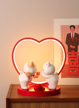 订婚情侣猫装饰摆件新婚贺礼结婚卧室婚房布置送新人闺蜜七夕礼物