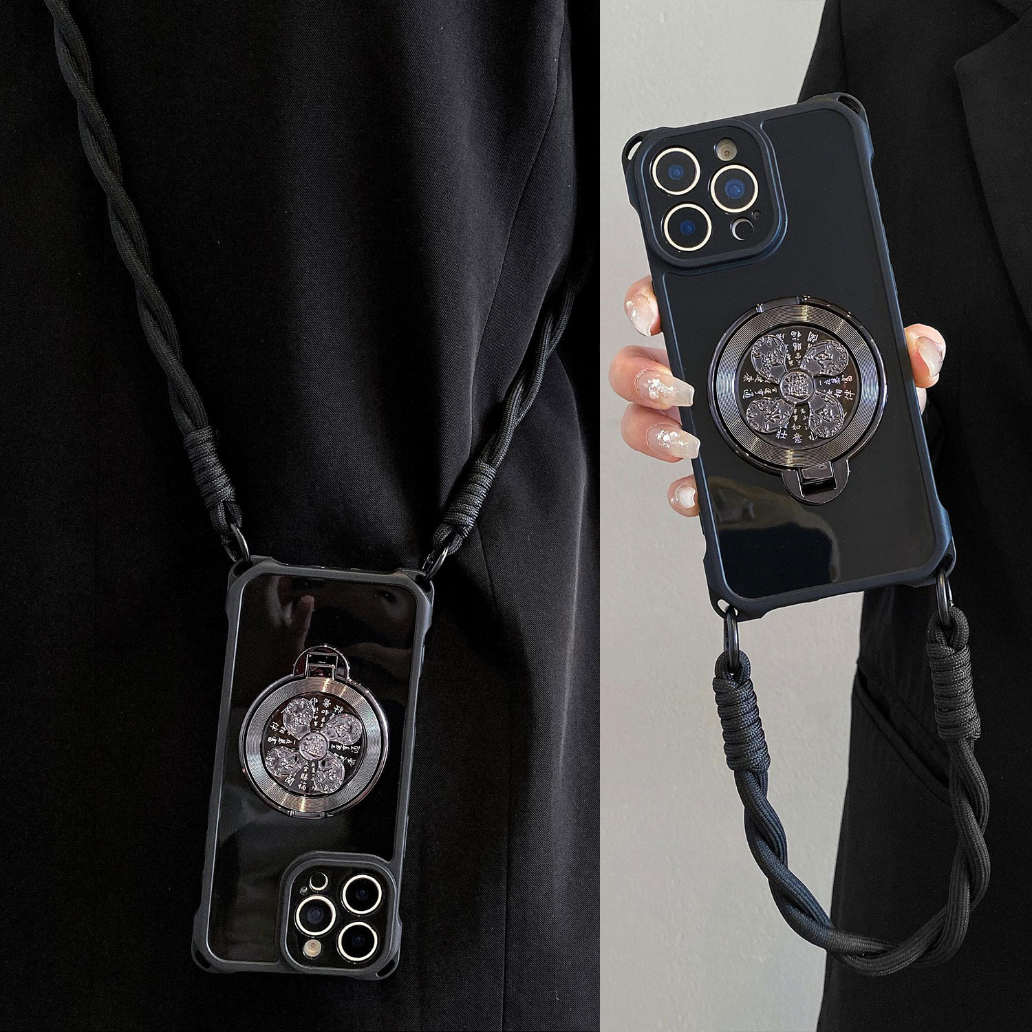 创意文字风生水起旋转支架适用华为Mate70手机壳Pura80四角可挂mate60pro斜挎p50pro手提绳mate40防摔30p背带