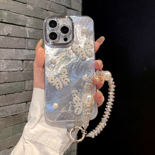 轻奢高级感立体珍珠蝴蝶适用oppoA3pro手机壳A98全包镜头膜A3X闪钻手链a97a93时尚A2m防摔a79女A58A57A53A16