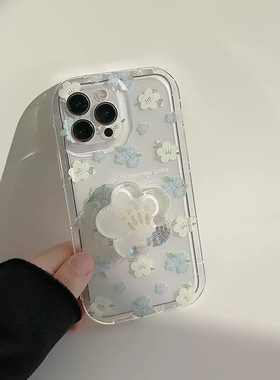 ins碎花15iphone1614promax手机壳简约13pro油包支架时尚