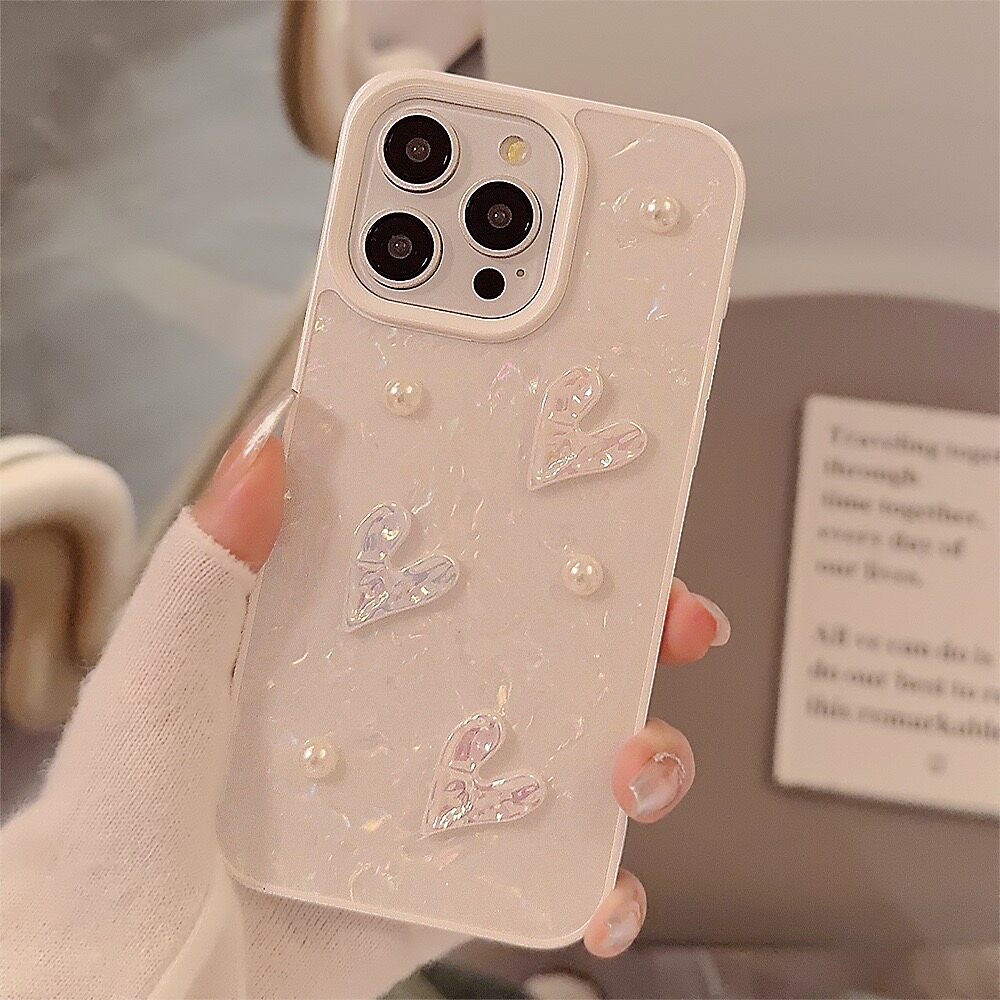 iPhone17珠光爱心TPU+PC壳图片
