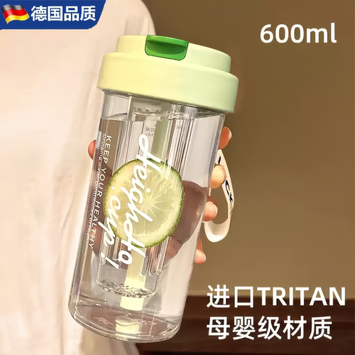 德国进口Tritan透明便携吸管杯