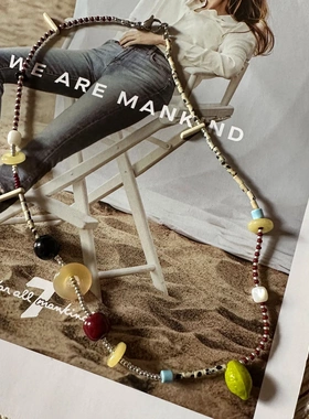 2024年新款童趣多彩夏日个性小众不规则原创设计不掉色饰品项链