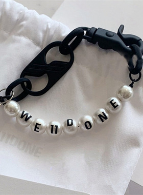We11done 21aw 秋冬新品 welldone 字母logo珍珠配饰系列手链项链