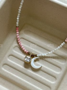 心间月白贝母珍珠项链女款2025新款锁骨链高级感颈链轻奢小众配饰