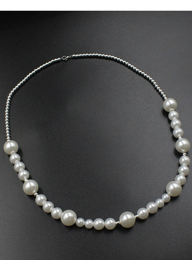 潮流时尚款钛钢珍珠锁骨项链流行饰品 嘻哈小众项链男女街头饰品