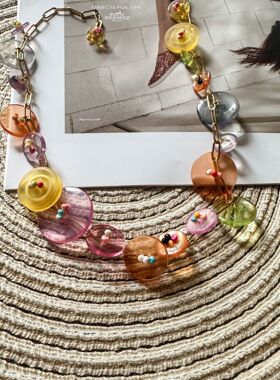 新款｜多巴胺彩扣子系列｜童趣个性独特设计项链颈链短款锁骨链森