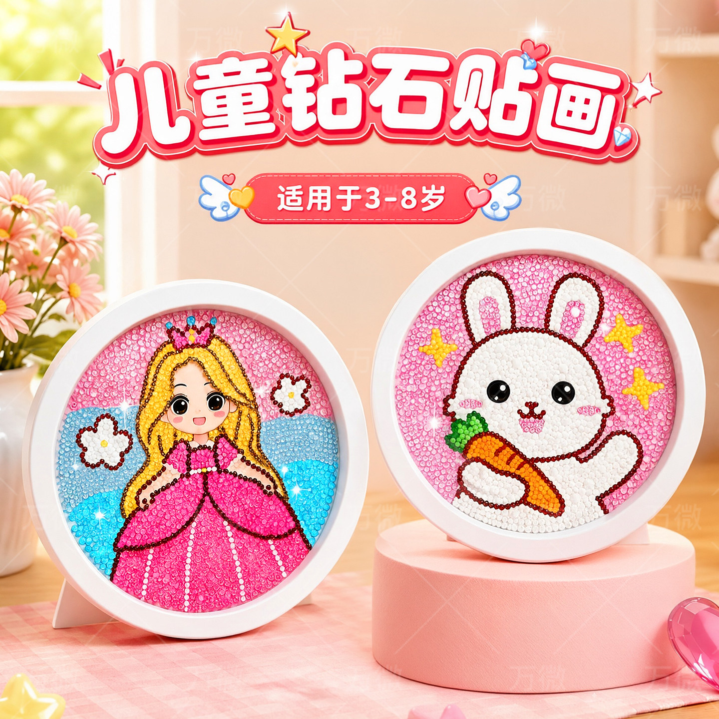 钻石贴画儿童手工diy粘贴画图片