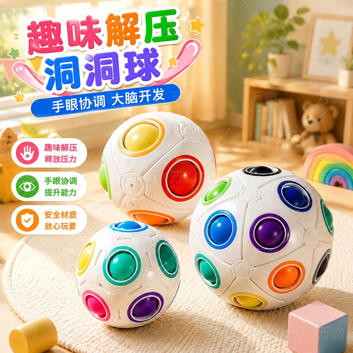 婴儿抓握训练触感扣洞洞玩具图片