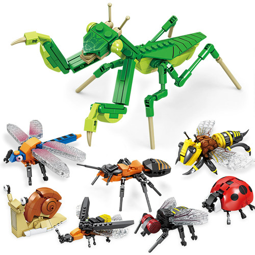 昆虫积木儿童益智拼装