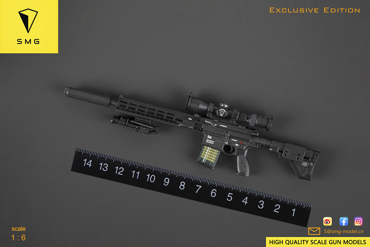 SMG 1:6比例M110A1 CSASS系列武器模型 玩家版黑色 不可发射 售罄