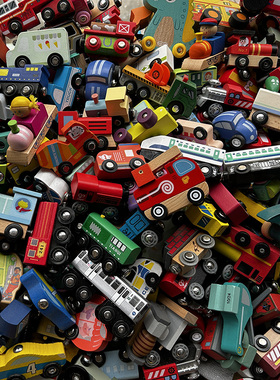 外贸宜家木制小火车儿童益智玩具兼容brio木质轨道滑行小车配件