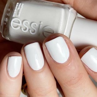 ESSIE指甲油Blanc漆光纯白10简约气质美甲白色指甲油经典 白 法式