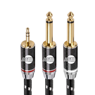 JIB德国蟒蛇原装进口HIFI高端发烧级AUX3.5转双6.5大二芯6.35MM音频线6N单晶铜镀银加单晶铜线芯BEB2027