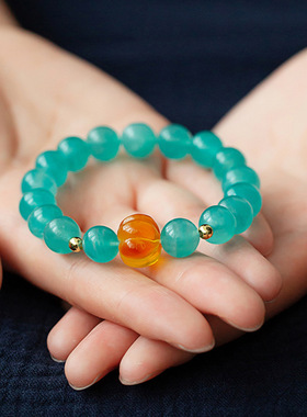 冰种天河石手链南瓜珠单圈天河石