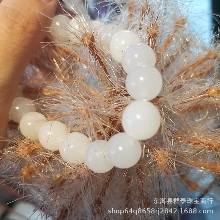 保真新疆和田玉圆珠手链天然羊脂白玉男女情侣款手串精选品质