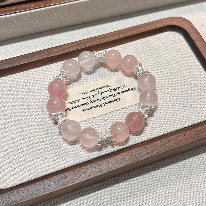 【粉恋花海】天然马达加斯加粉晶手串招桃花运蜜桃粉水晶手链女生