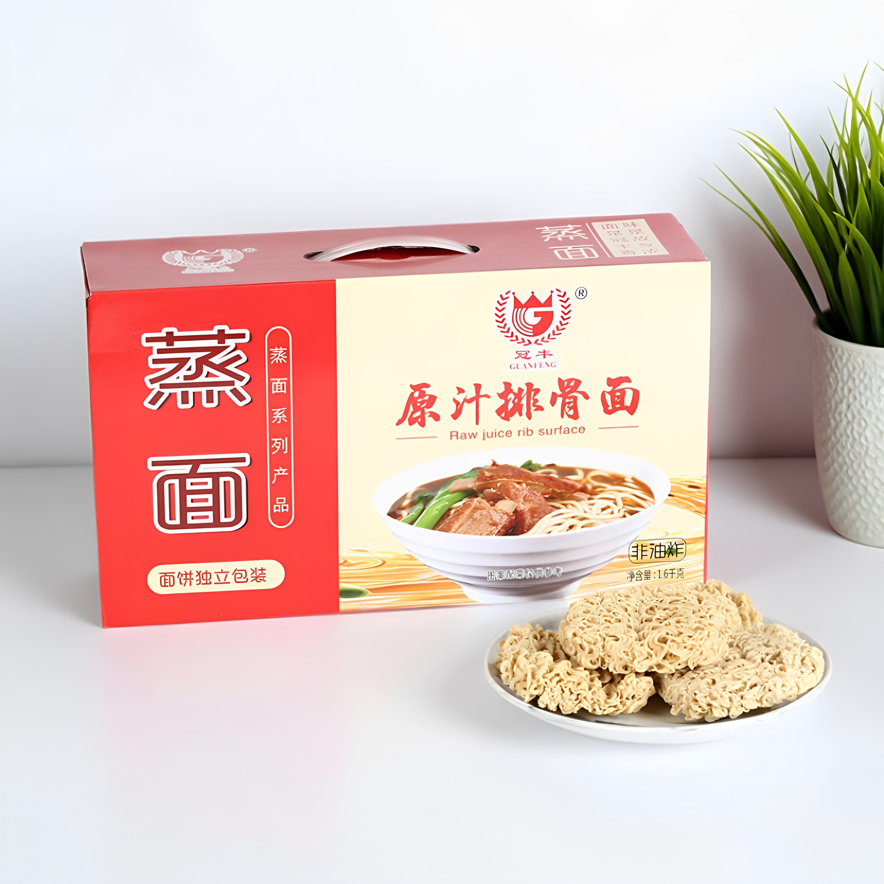冠丰排骨板栗荞麦火锅面饼整箱
