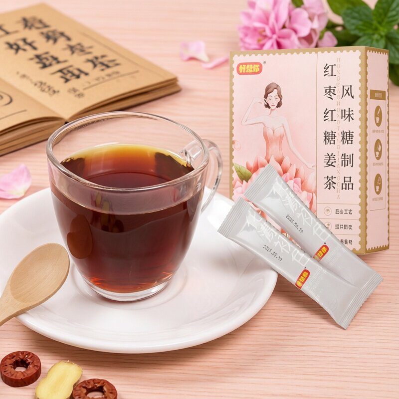 好想你红枣红糖姜茶颗粒120g独立小袋装大姨妈姜母茶生姜糖茶冲泡