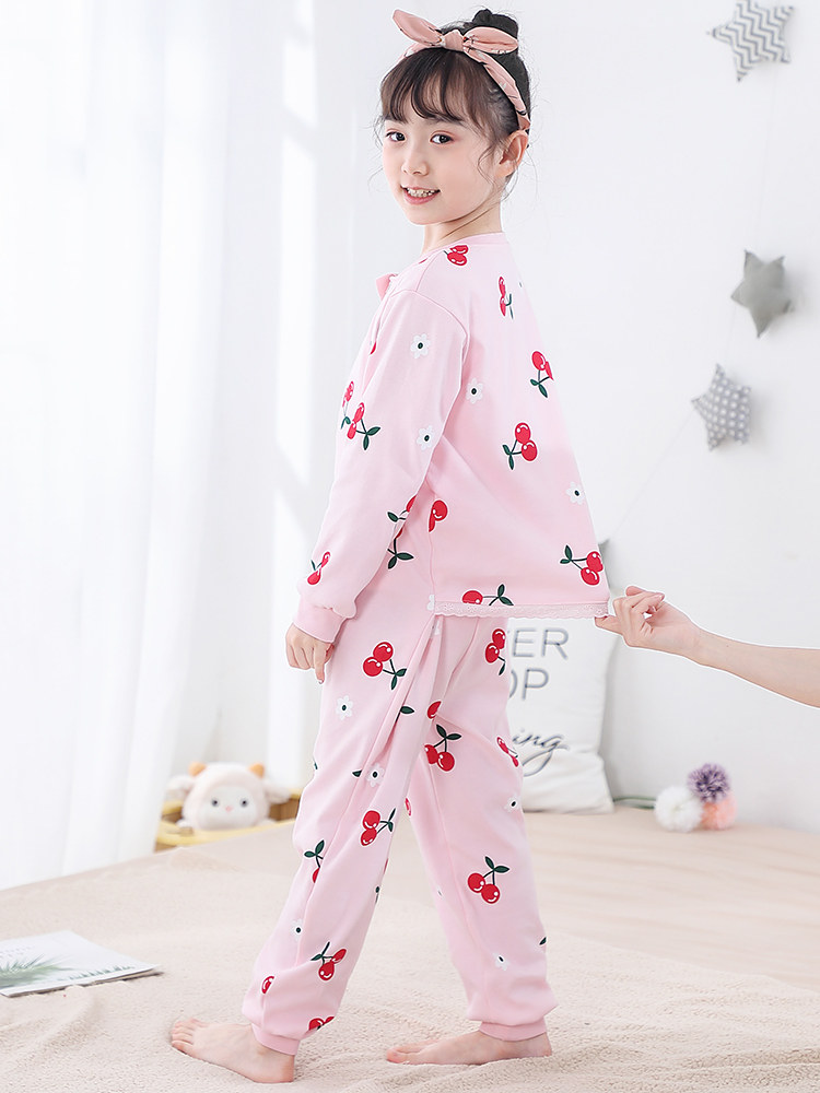 CHILDRENS ONE-PIECE PAJAMAS ANTI-COLD HOME CLOTHES AIR-CONDITIONED ROOM BABY ONESIES GIRLS CHILDRENS COTTON SLEEPING BAGS SPRING AND AUTUMN